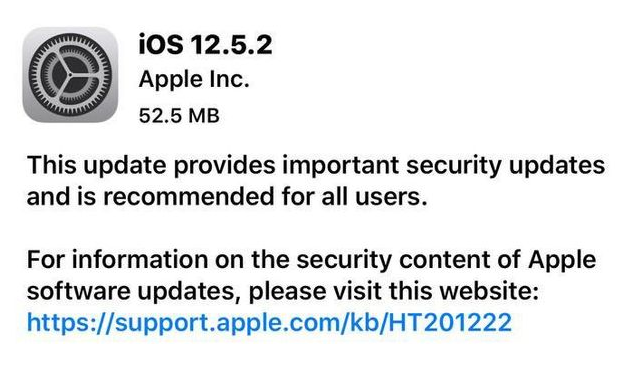 长安镇苹果手机维修分享iOS12.5.2发布，建议所有老苹果用户安装 