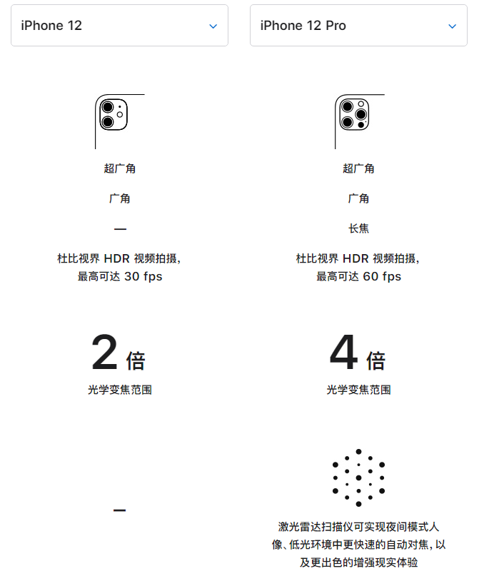 长安镇苹果手机维修分享苹果 iPhone 12 与 iPhone 12 Pro 选哪款 